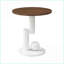 Ensemble de 2 tables basses gigognes pour le salon, structure en métal blanc, plateau d'aspect bois, assemblage facile et amp; Peu encombrant