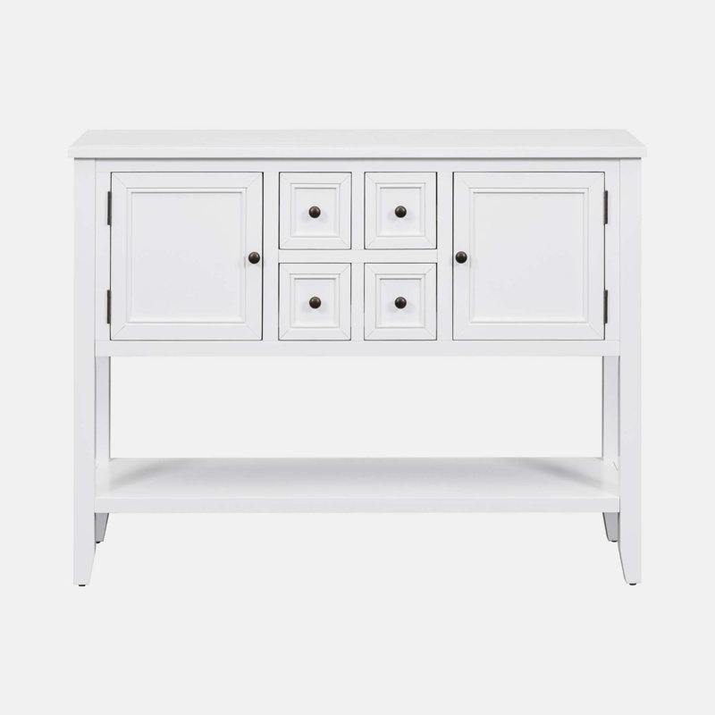Bouldin Storage Vintage Console Table with Four Small Drawers and Bottom Shelf for Living Rooms, Ample Storage Vintage Console Table