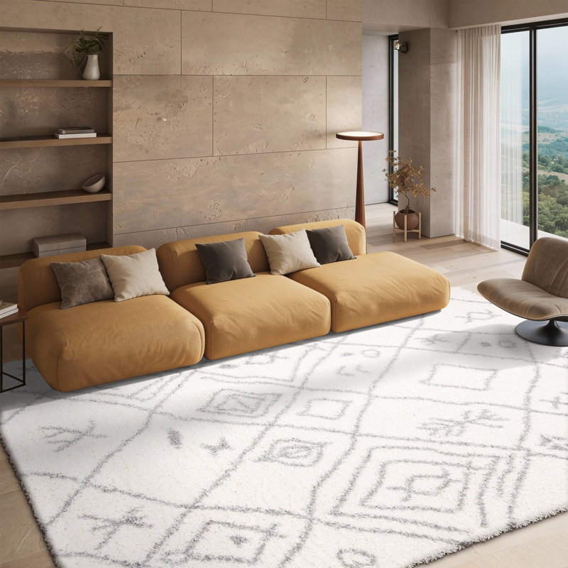 Almaden Shag 800 Performance Geometric Rug, Rectangle 8' x 10'