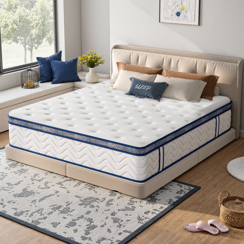 Premium 12 Inch Hybrid King Mattress with Individually Pocketed Springs and Memory Foam - Medium Firm Support, Hypoallergenic, Eco-Conscious Design for All Sleep Positions