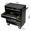 Armoire à outils à 5 tiroirs avec serrure et 4 roulettes pour l'organisation du garage, roulettes noires verrouillables-525829070