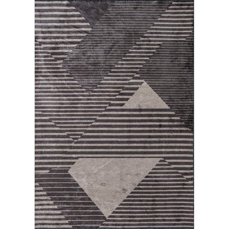 Rayures triangulaires abstraites modernistes, Rectangle 7 pi 10 po x 9 pi 10 po
