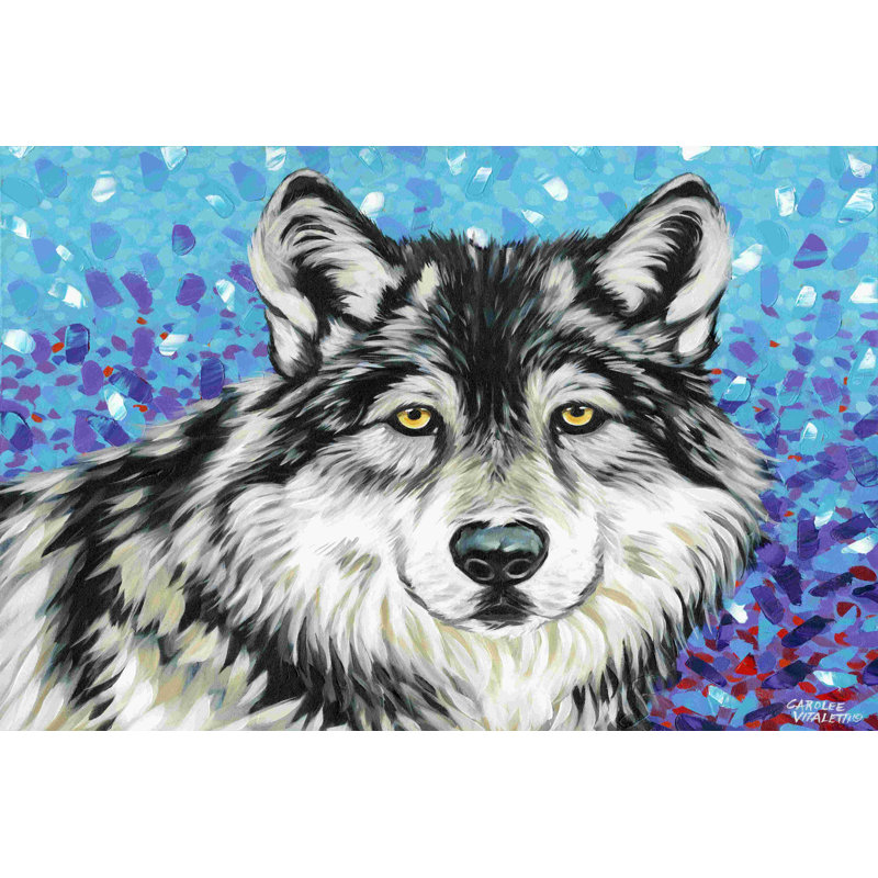 Loup gris II, H 8 po x l 12 po