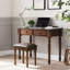 Bureau pratique en bois d'hévéa à 2 tiroirs