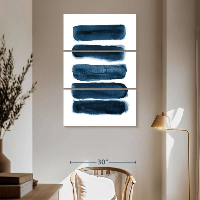Avery coups de pinceau aquarelle bleu marine, H 65 po x l 42 po
