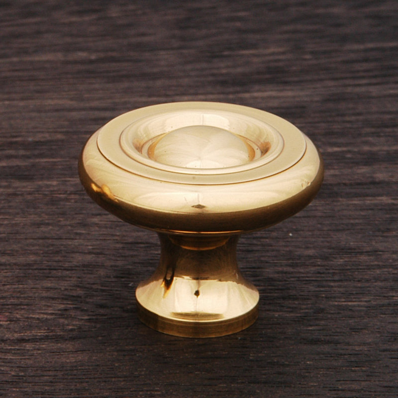 CK Series 1 1/2" Diameter Mushroom Knob, Polished Brass, Small