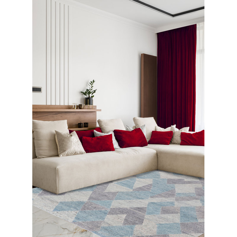 Tapis bleu ciel Tangier 8 pi 3 po x 9 pi 10 po