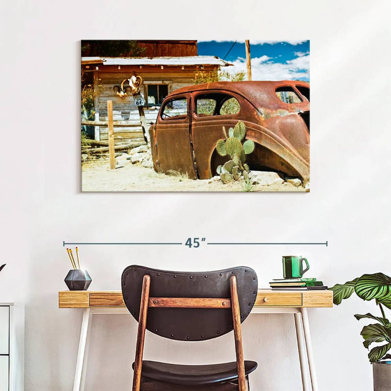 Mehar Car Wreck Route 66, 26" H x 39" W