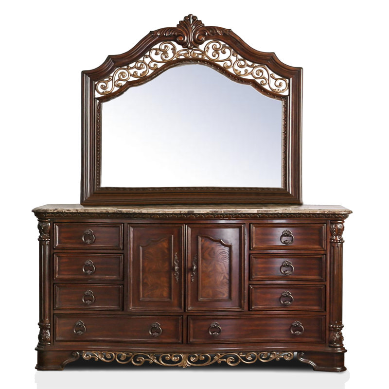 Commode 8 tiroirs avec miroir Fanechka