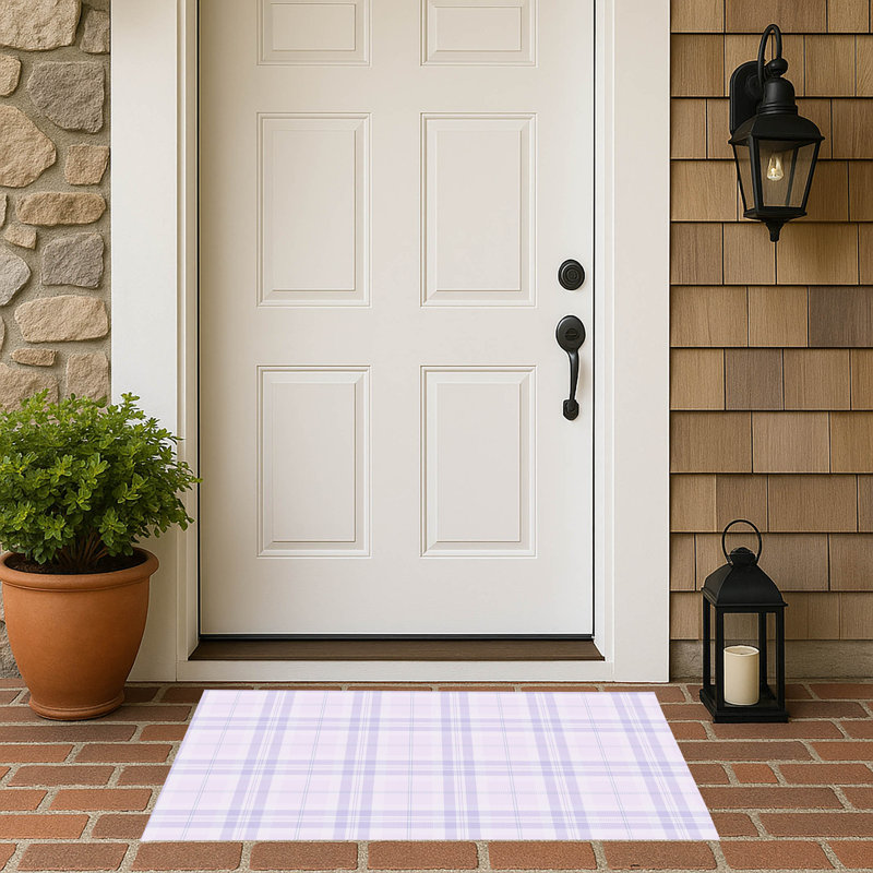 Vinny Tartan Outdoor Doormat, 24'' W x 17'' L, Purple