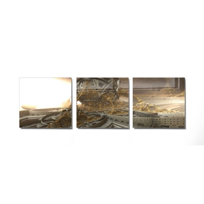 3 pièces sans cadre, photo sur verre