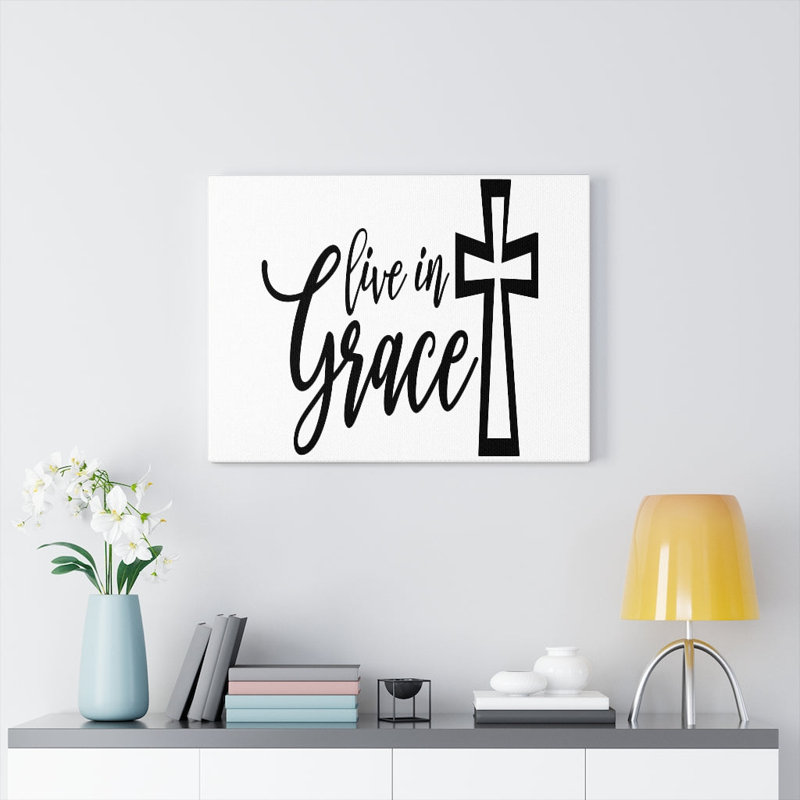 Live In Grace - Wrapped Canvas Print, 28cm H x 36cm W