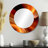 Orange Abstract Warm Fractal Design II - Fractals Mirror, Orange Round Decorative Wall Mirror, Printed Metal Art-97183553