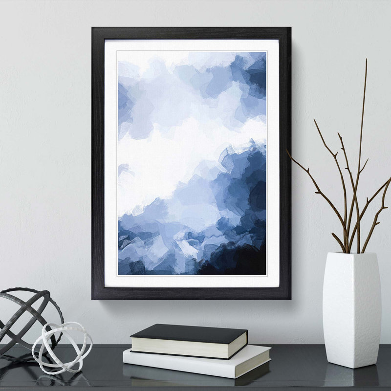 Cloud Mountains in Abstract - Picture Frame Graphic Art Print, Black Framed, 65cm H x 48cm W x 2cm D