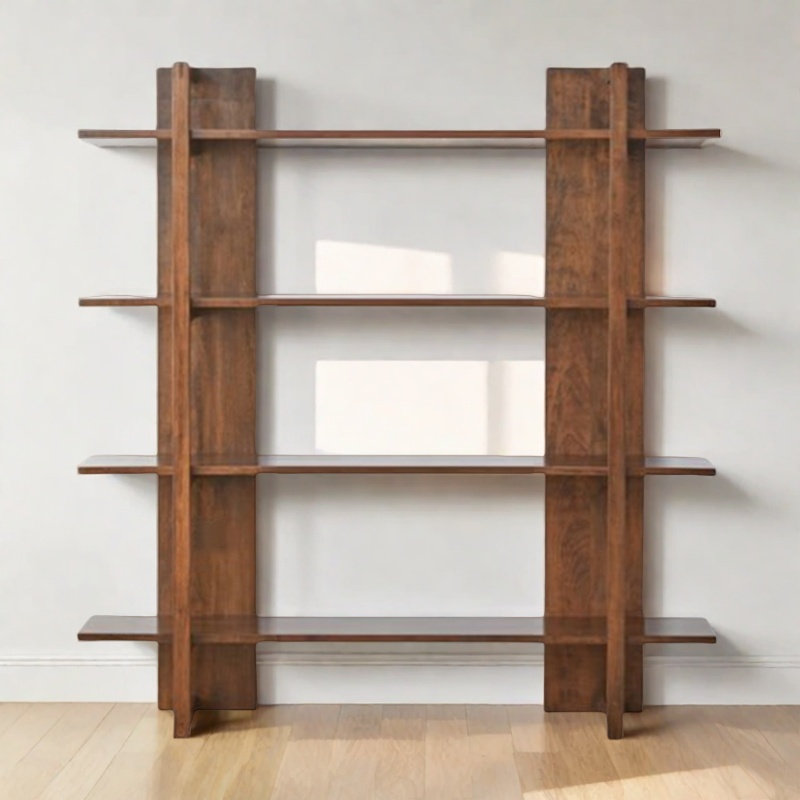 Bibliothèque Home Home, (4 tablettes) H 62,9 po x l 62,9 po x P 11,8 po, Marron foncé