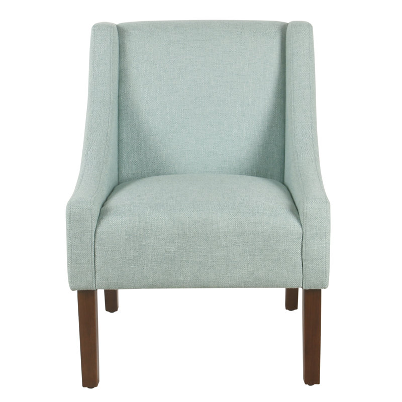 Upholstered Armchair, Light Aqua Woven