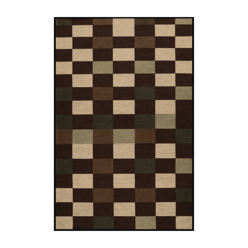 Tapis damier noir lavable à la machine