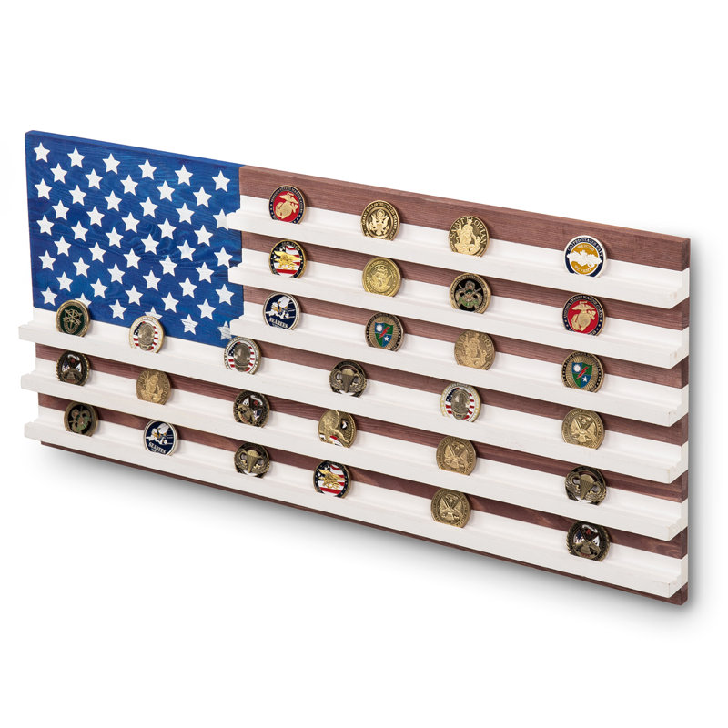 Wall American Challenge Coin Holder Display Case