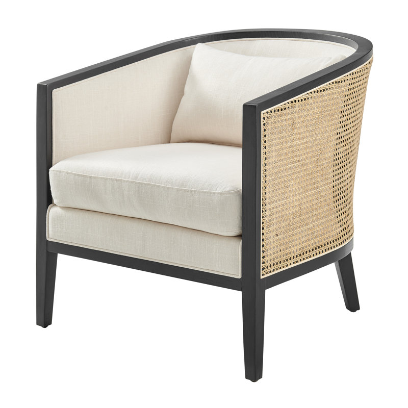 Beckner Upholstered Barrel Chair, Black