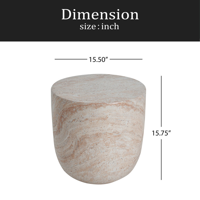Table d'appoint d'extérieur / d'intérieur en béton léger