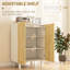 Buffet avec détails de porte et tablettes réglables, blanc naturel pour une armoire de rangement élégante et spacieuse - capacité