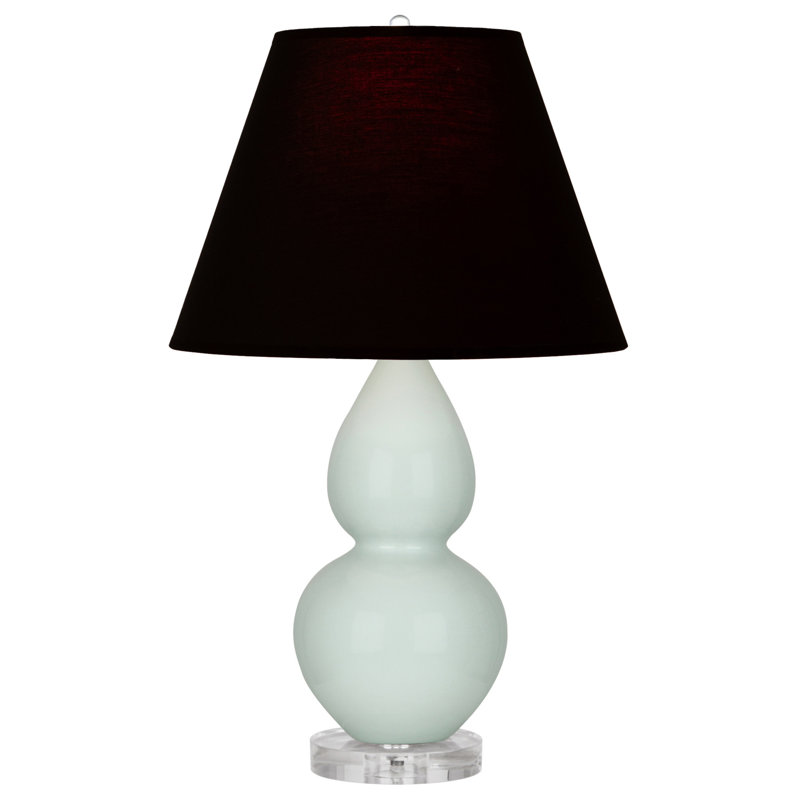 Petite lampe d'appoint à double gourde, Céladon, Noir / Rouge
