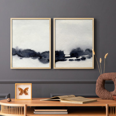 Encre «Bleed Landscape I», reproduction encadrée de qualité supérieure - prête à être accrochée - aucun clou requis - aucun clou requis