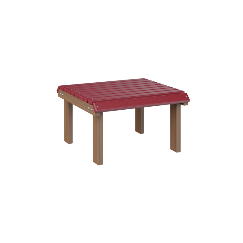 Repose-pieds fixe Berlin Gardens, Scarlet Red Top/Antique Mahogany Base