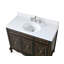 Meuble-lavabo de salle de bain Decoroso de 42 pouces, noir, dÃ©cor floral peint Ã  la main