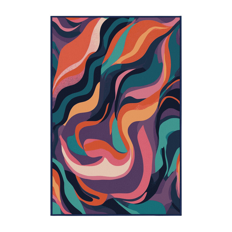 Neon Reverb Rug, Rectangle 2' x 3'