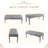 Vintage Upholstered Button Tufted Bench Entryway Ottoman With Rubber Wood Legs For Dining Room Bedroom, Gray