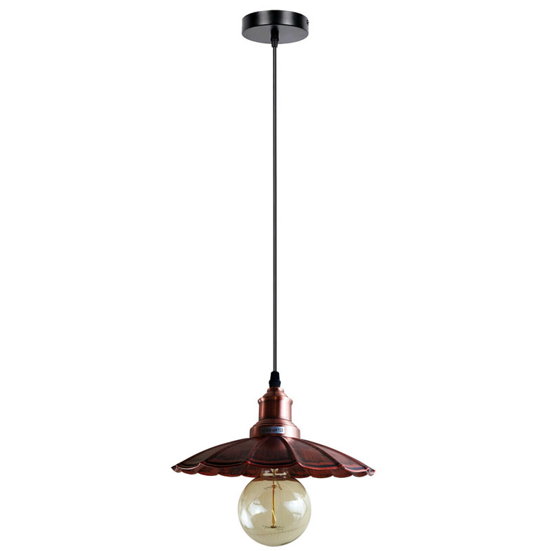 Hayes 1 - Light Black Pendant, Rustic Red