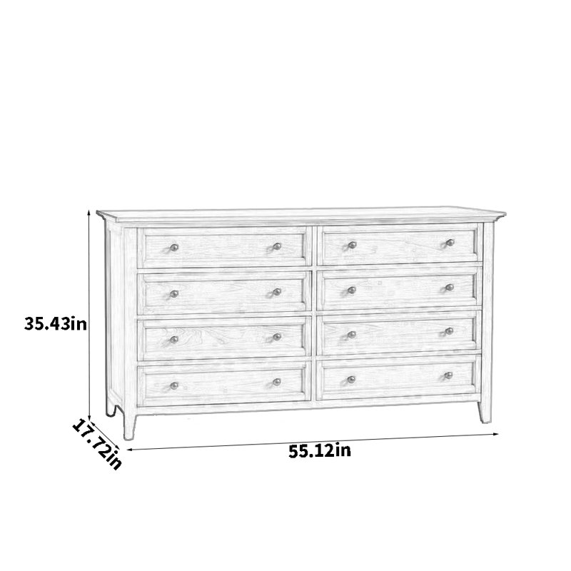 Retro Eight-Dou Sideboard, Gray