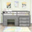 Lit mezzanine simple en bois avec tiroirs-838367855