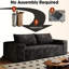 71 po - 3 po - noir, coton peau, rembourrage en mousse haute densité, style moderne, 2 sièges, pour siège de cinéma maison, sans assemblage, coussin ergonomique confortable, tissu velours côtelé noir confortable, matériau doux, éponge