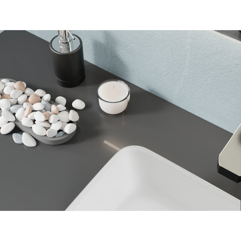 ANZZI Innovio 13'' Glass Rectangular Bathroom Sink, Matte White