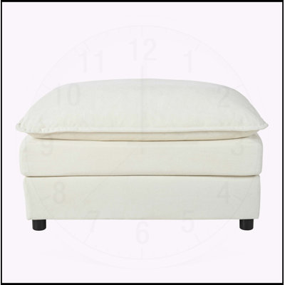 Luxury Chenille Ottoman with Double-Layer Cushion
