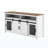 59.3'' Sideboard Buffet With Sliding Barn Door, Mesh Panels & Open Storage For Home & Office-1315571494