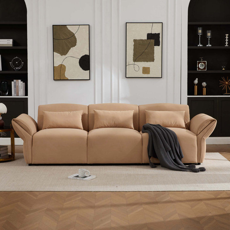 Canapé Cloud vintage à assise profonde avec velours doux et coussins lombaires