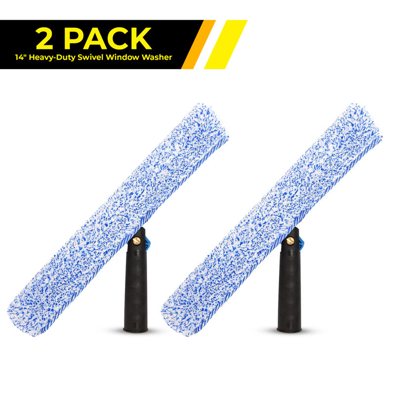 Heavy-Duty Swivel Window Washer, 2 Pack, 14" L x 5" W x 1" D