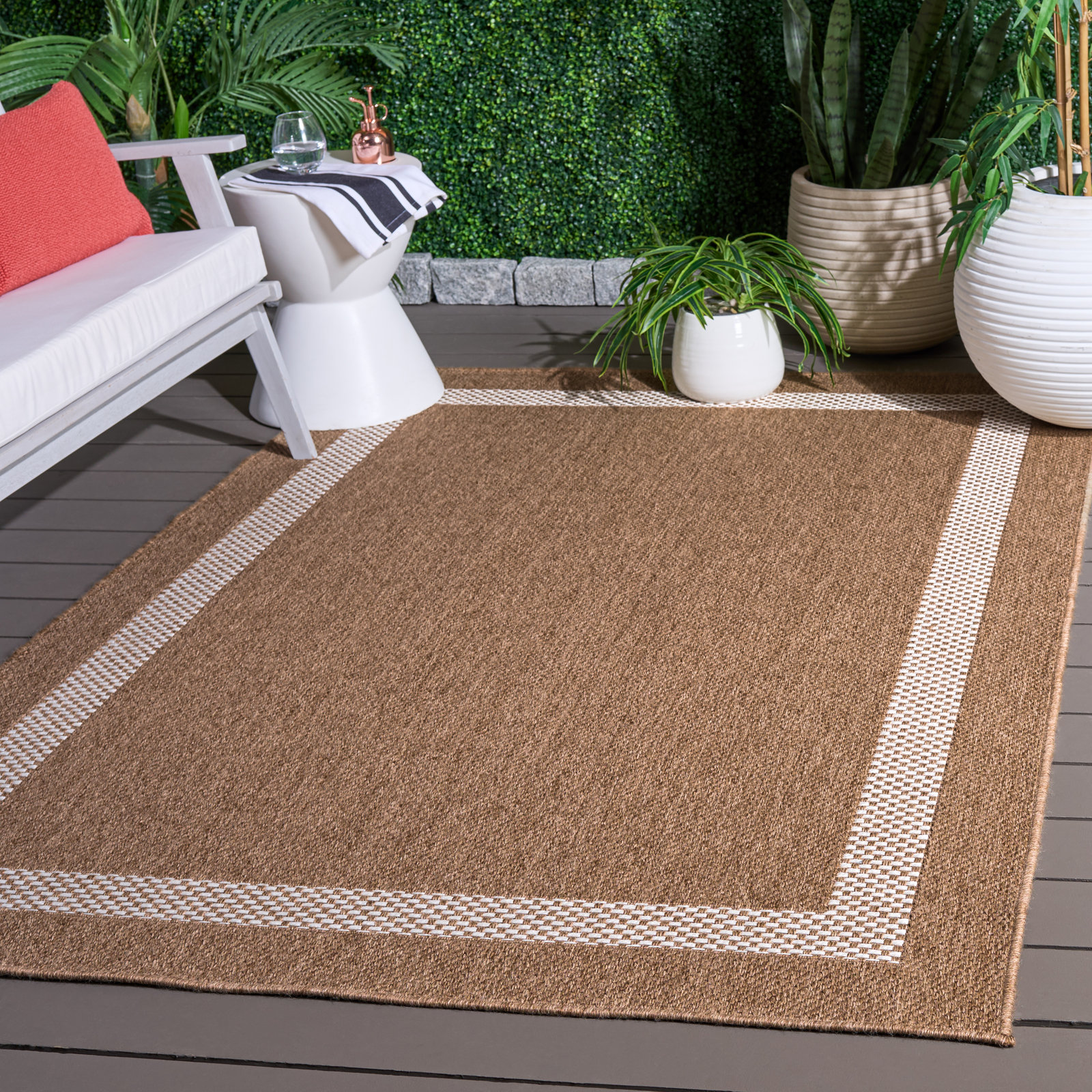 Geometric Outdoor Rug, Rectangle 5'3" x 7'6"