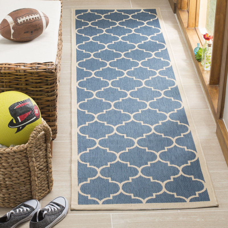 Tapis d'intérieur / extérieur à motif géométrique Herefordshire Performance, Tapis de couloir 2 pi 3 po x 6 pi 7 po