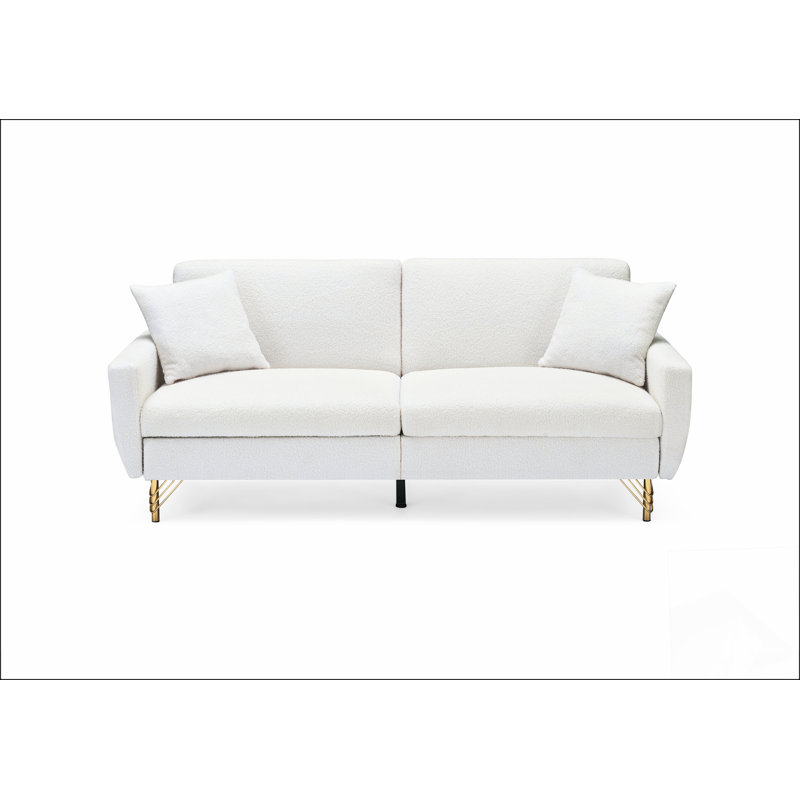 Canapé-lit en velours de 74,41 pouces avec dossier à réglage séparé et fonction de rangement