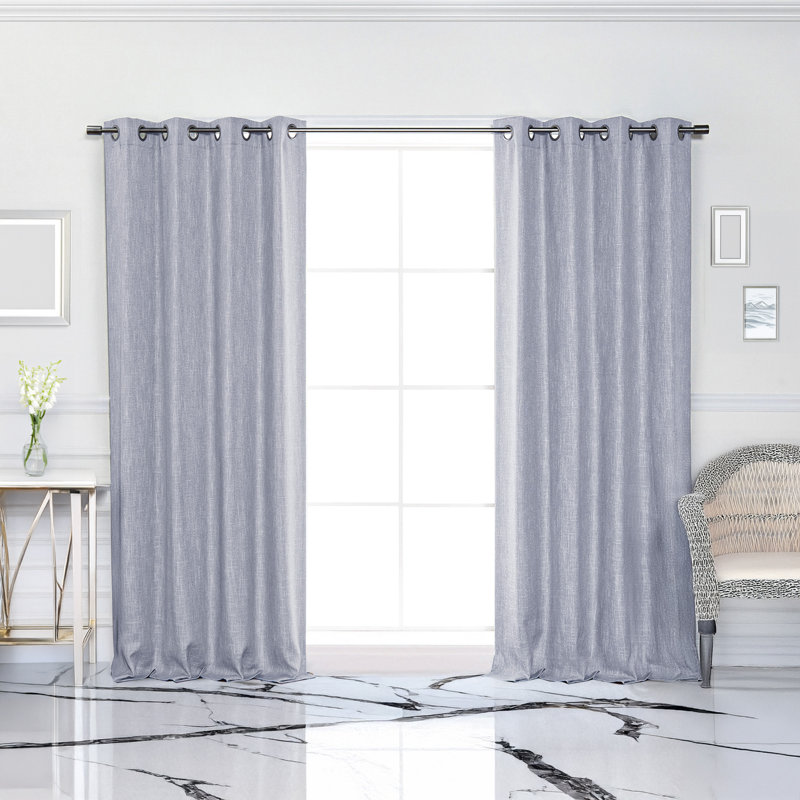 Paire de rideaux occultant avec œillets Spates, bleu, l 52 po x L 96 po