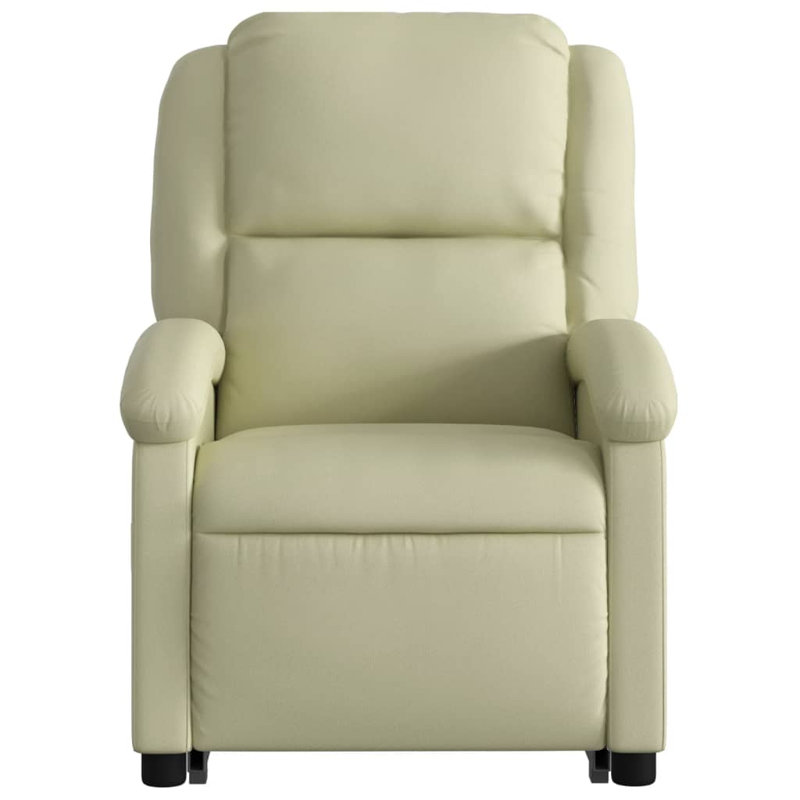 Budhram Leather Recliner, Electric, Cream Genuine Leather