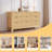 Fluted 9-Drawer Dresser 57''W Wood Wide Chest Of Drawers With Metal Handle,Adjustable Feet-1786709473