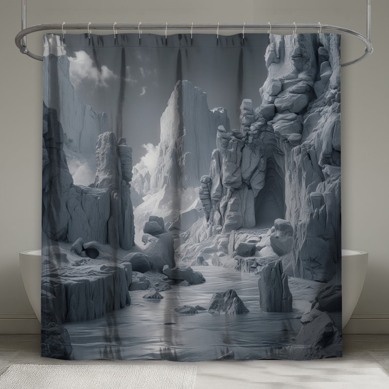 Rideaux de douche Frozen Mountain Landscape Extra Long, L 70 po x H 72 po