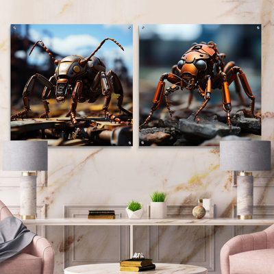 Ensemble de 2 art mural en acrylique Industrial Ant