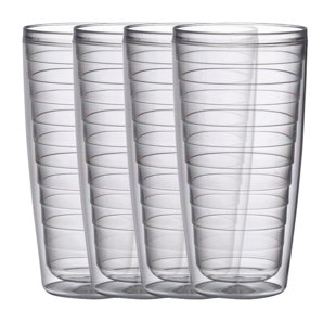 HOST Straw and Lid Plastic Double Wall Insulated Freezable Drink Chilling  Tumbler Glasses, 16 oz, Grey