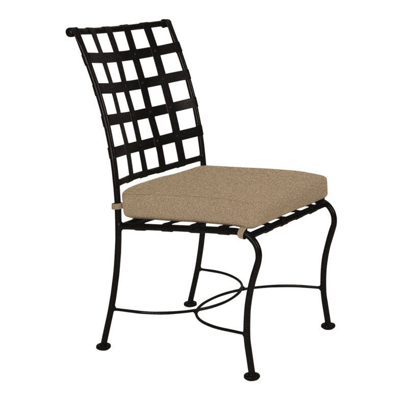 Classico Outdoor Dining Side Chair, Harris Stone, Carbon Black